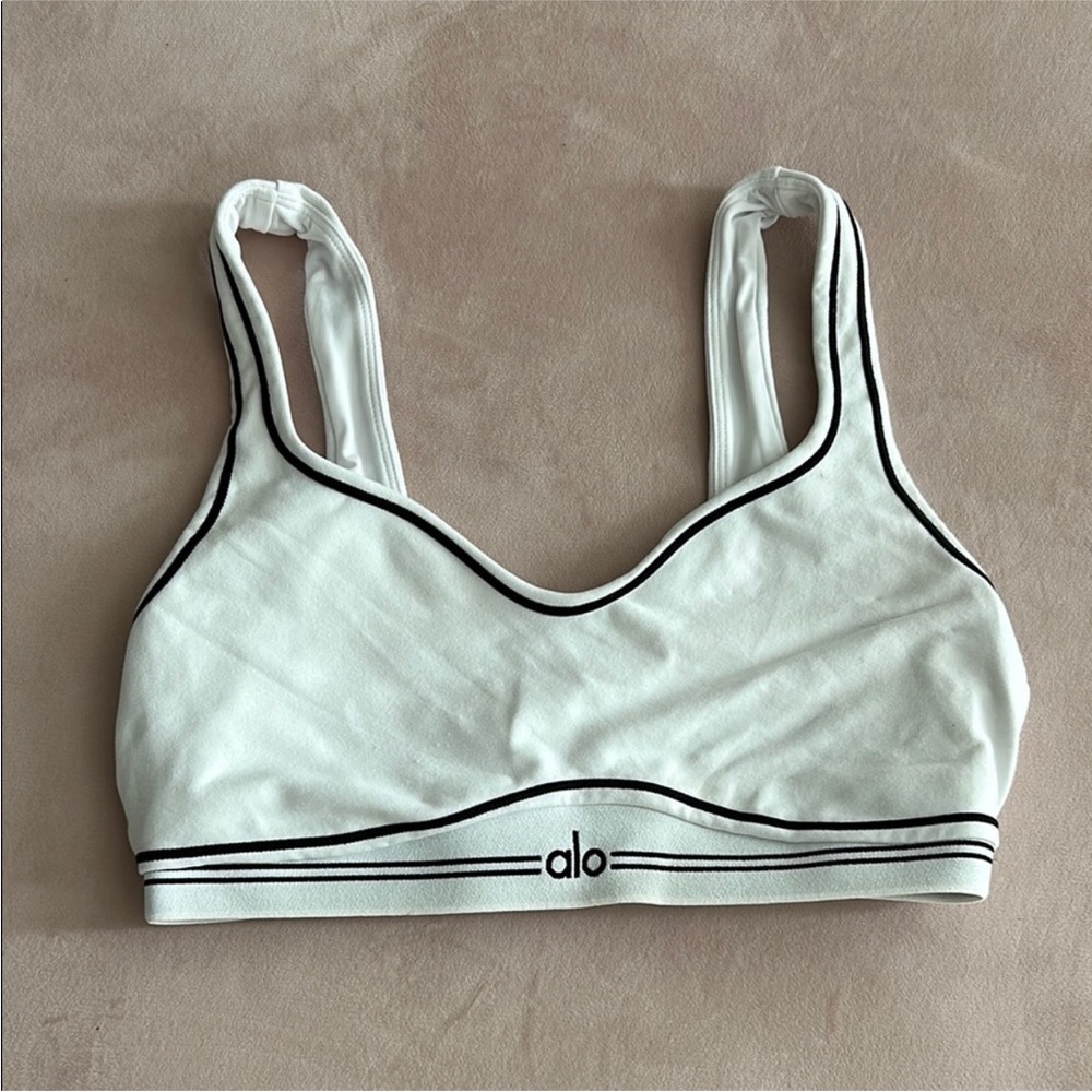 Alo White Heartthrob Bra